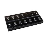 Pill Organiser 2 Times a Day,Pill Box Organiser，Pill Box 7 Day 2 Times a Day for AM PM, Daily Tablet Organiser for Meds,Vitamin, Fish Oil, Supplements, Detachable(Black)