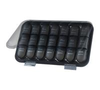 Pill Organiser 7 Day, Medication Organizer - 28-Compartment with Dual-Lock Moisture-Proof, BPA-Free PP Material, Suitable for Morning, Noon, Evening and Bedtime, Black