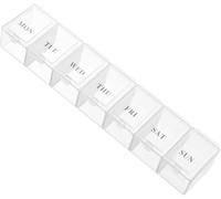 Pill Organiser,7 Day One Time a Day Pill Dispenser,Pill Box Organiser for Medication, Supplements, Vitamins and Cod Liver Oil White
