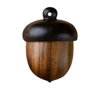 Pill Organiser Case - Portable Box Made of Pine Nut Shaped Wood, Charming Jewellery Accessories for Pills, Compact Medicine Organiser for or Bag, Can Be Worn as a Pendant