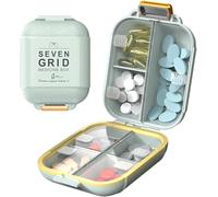 Pill Organiser - Pill Boxes 7 Day 1 Times a Day, Travel Pill Box Organizer with 7 Compartments, Portable Medicine Storage Case, BPA-Free Plastic Pill Holder, for Vitamins, Supplements, Medication