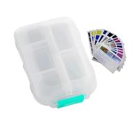 Pill Organiser, Pill Organiser with Labels, Portable Daily Pill Organiser, Travel Pill Container, Compact Medicine Storage Box, Medicine Organiser Box for Travel, Work, Cam