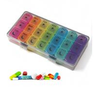 Pill Organiser,RoadLoo Weekly Pill Box 7 Day 3 Times a Day (Morn/Noon/Night) Daily Medicine Storage Box Portable Travel Medication Organizer to Hold Vitamins Fish Oil Supplements