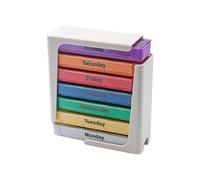 Pill Organiser, Weekly Pill Organizer, 1 Dispenser, 7 Stackable Compartments Four Times-a-Day - Morning, Noon, Evening, and Bedtime， Travel Portable Medicine Container for Kid Men Women Elderly