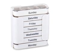 Pill Organizer - 12x11.5x5cm Weekly Pill Organizer, 7 Days Medicine Box Case, Portable Pills Organizers 4 Times A Day for Kids Elderly Home Work School Hospital Airplane Vacation Travel