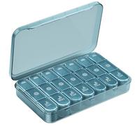 Pill Organizer 3X a Day｜Deep Blue Portable Pill Case｜7-Day Weekly Compartment｜Executive Travel Essential｜BPA-Free Health Companion｜Briefcase Must-Have