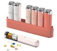 Pill Organizer 3X a Day for Women - Weekly Pill Organizer,Detachable Pill Box 7 Day,Travel Daily Pill Case Organizer,Vitamin Organizer& Supplement Organizer for Daily Meds & Supplements,Cute Pink