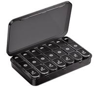 Pill Organizer 3X a Day｜Midnight Black Portable Pill Case｜7-Day Weekly Compartment｜Executive Travel Essential｜BPA-Free Health Companion｜Briefcase Must-Have