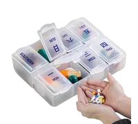 Pill Organizer, 7-Day Pill Cases and Organizers, Easy Open Tablet Holder with 8 Spacious Compartments, Convenient for Men, Women, Adults, Elderly, Family, Friends, Teens, Managing Daily Medications,