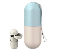 Pill Organizer | 7 Day Waterproof Airtight Portable Container | Daily Medicine Organizer - for Supplements Fish Oil Medication Daily Travel Purse Storage