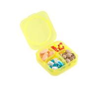 Pill Organizer, 7 Layer Stackable Detachable Box with Independent Lids and Sealing, Clear Case Visible Capacity, for Home Business Trip and Vacation Yellow