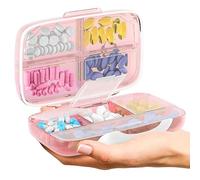 Pill Organizer Airtight Pill Box Large Pill Dispenser Home Travel Supplement Holder Portable Vitamin Sorter Jumbo Size 8 Compartment Airtight Vitamin Container Daily Medicine Travel Essentials