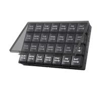 Pill Organizer Box, 28 Day Pill Planner, Month Medicine Cases with Dust-Proof Container, Secure Design, Easy-to-Open Compartments, 23.8x14.7x3.7cm, Clear and Accessible Design for Travel Work