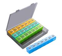 Pill Organizer Box, 28 Day Pill Planner, Month Medicine Cases with Dust-Proof Container, Secure Design, Easy-to-Open Compartments, 23.8x14.7x3.7cm, Clear and Accessible Design for Travel Work