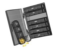 Pill Organizer Case - 6.1x4.7x1.7in | Portable Pill Box Separate Compartments | 28 Compartment Travel Ṕill Case Weekly 4 Times A Day - for Medicine Supplement Single OPP Sealing Bag Daily Use