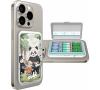 Pill Organizer Discreet for Phone - Portable Small Compact Pill Box with Bracket Cute Pill Organizer Easy Open Waterproof Pill Case for Travel Outdoor Camping(B)