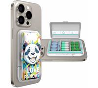 Pill Organizer Discreet for Phone - Portable Small Compact Pill Box with Bracket Cute Pill Organizer Easy Open Waterproof Pill Case for Travel Outdoor Camping(A)