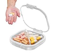 Pill Organizer Dispenser - Portable Travel Pill Box, Soft Silicone Storage with Sorted Compartments, Supplement Case with Safety Latch, Medicine Accessory, Pocket Fish Oil Box for Purse Backpack