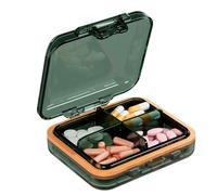 Pill Organizer Dispenser - Travel Pill Box, Supplement Holder | Soft Silicone Weekly Medicine Case with Safety Latch for Fish Oil, and Sorted Pocket Storage in Purse or Bag on The Go