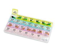 Pill Organizer - Large Pill Organizer with Weekly and Daily 4-Times-A-Day Compartments for Morning, Noon, Evening, Night - BPA-Free, Portable and Travel Friendly Pill Boxes Case