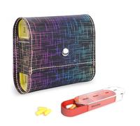 Pill Organizer,Mtzmy Weekly Travel Pill Case Box Medication Reminder Daily AM PM, Day Night 7 Compartments,for 4 Times A Day, 7 Days a Week-Includes Leather PU Carrying Case(1-Star Black)