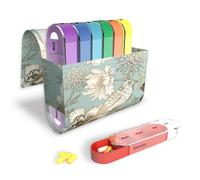 Pill Organizer,Mtzmy Weekly Travel Pill Case Box Medication Reminder Daily AM PM, Day Night 7 Compartments,for 4 Times A Day, 7 Days a Week-Includes Leather PU Carrying Case(1-Blue Bird)