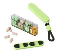 Pill Organizer - Pill Holder for Purse | Medicine Container Holder with Multiple Compartments, Portable Mini Pill Box for Tablets, Men, Women, Daily Use, Travel, Holiday, Camping, Home