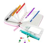 Pill Organizer - Portable Pill Pouches | Waterproof Tablet Case, Reusable Organizer, Daily vitamiin Holder For Purse Daily Use Weekly Planning Home Office Gym Backpack