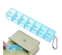 Pill Organizer - PP 15x3x2cm | Seven-Compartment Pill Box | Medicine Organizer | Portable Daily Medication Storage Container for Supplements Tablets Travel Healthcare Dosing Reminder System H