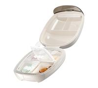 Pill Organizer, Supplement Case Holder, 3.18 x 2.91 Inches Portable Storage Container, Compact Travel Box for Adults Elderly Senior Gym Use Business Trips and Daily Medication or Supplement Management