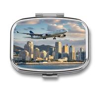 Pill Organizer Waterproof Pocket Pill Box Portable Airplane and City Pill Case for Pocket Purse Medicine Organizer