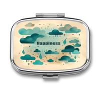 Pill Organizer Waterproof Pocket Pill Box Portable Cloud Happiness Pill Case for Pocket Purse Medicine Organizer