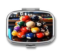 Pill Organizer Waterproof Pocket Pill Box Portable Color Billiards Pill Case for Pocket Purse Medicine Organizer