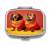 Pill Organizer Waterproof Pocket Pill Box Portable Cute Dachshund Pill Case for Pocket Purse Medicine Organizer