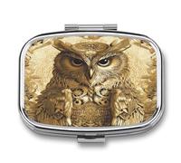 Pill Organizer Waterproof Pocket Pill Box Portable Owl Pattern Pill Case for Pocket Purse Medicine Organizer
