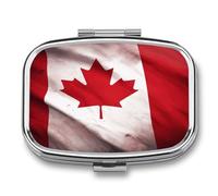Pill Organizer Waterproof Pocket Pill Box Portable The Red Leaves of Canada Pill Case for Pocket Purse Medicine Organizer