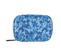 Pill Organizer Weekly Blue Camo Zipper Pill Case for Travel Medication Container Pills Box 7 Day