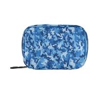 Pill Organizer Weekly Camo Blue Zipper Pill Case for Travel Medication Container Pills Box 7 Day