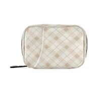 Pill Organizer Weekly Gingham Ivory White Zipper Pill Case for Travel Medication Container Pills Box 7 Day