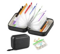 Pill Organizer with 14PCS Clear Zipper Bags Inside, Waterproof Portable Travel Pill Box, Medication Organiser Handbag Organiser Storage Holder for Daily Supplements Medicine Case (Black A)