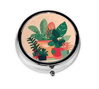 Pill Organizerï¼ŒRound Shaped Pack ï¼Œ3 Compartment Medicine Pill Caseï¼ŒPortable Pill Boxï¼ŒPill Dispenserindoor Small Green Plants