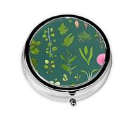 Pill Organizerï¼ŒRound Shaped Pack ï¼Œ3 Compartment Medicine Pill Caseï¼ŒPortable Pill Boxï¼ŒPill Dispenserflowers and Plants