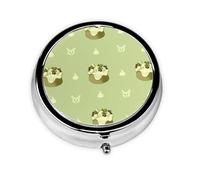 Pill Organizerï¼ŒRound Shaped Pack ï¼Œ3 Compartment Medicine Pill Caseï¼ŒPortable Pill Boxï¼ŒPill Dispenserbutterscotch Cupcake