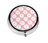 Pill Organizerï¼ŒRound Shaped Pack ï¼Œ3 Compartment Medicine Pill Caseï¼ŒPortable Pill Boxï¼ŒPill Dispenserwhite Chrysanthemum Texture Chart