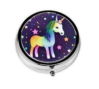 Pill Organizerï¼ŒRound Shaped Pack ï¼Œ3 Compartment Medicine Pill Caseï¼ŒPortable Pill Boxï¼ŒPill Dispenserone-Horse Star