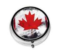 Pill Organizerï¼ŒRound Shaped Pack ï¼Œ3 Compartment Medicine Pill Caseï¼ŒPortable Pill Boxï¼ŒPill Dispensercanadian Flag
