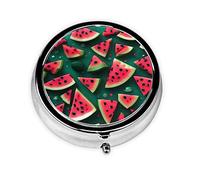 Pill Organizerï¼ŒRound Shaped Pack ï¼Œ3 Compartment Medicine Pill Caseï¼ŒPortable Pill Boxï¼ŒPill Dispenserdream Watermelon