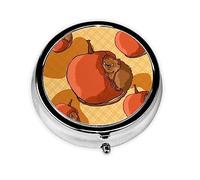 Pill Organizerï¼ŒRound Shaped Pack ï¼Œ3 Compartment Medicine Pill Caseï¼ŒPortable Pill Boxï¼ŒPill Dispensercute Little Hamster