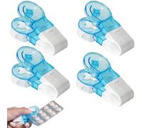 Pill Popper for Blister Packs, Portable Pill Taker Remover Tablet Opener Pills Splitter, Pill Dispenser Storage Box Easy to Take Out Pills, Tablet Assistance Tool for The Elderly (4)