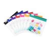 Pill Pouch Bags 100pcs Pill Pouch Bags Reusable Zippered Pill Pouch Set Medicine Organizer 7 Colors Self Sealing Translucent Medicine Bags Trave